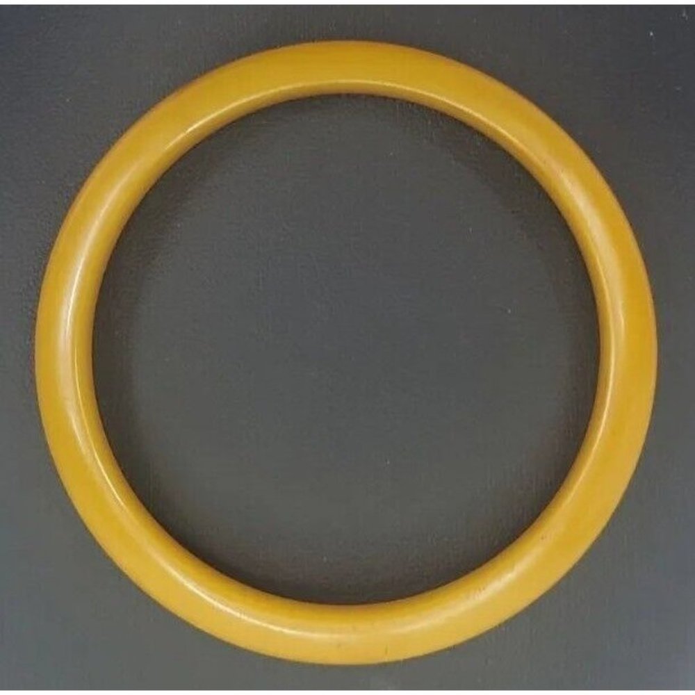 Vintage Butterscotch Bakelite Bangle Bracelet 1/2" Wide Marble